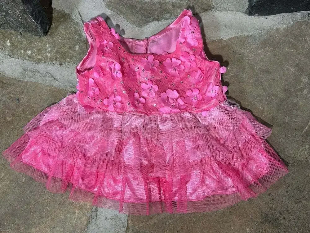 BAB Hot Pink Tutu Dress with flowers and tule 2017